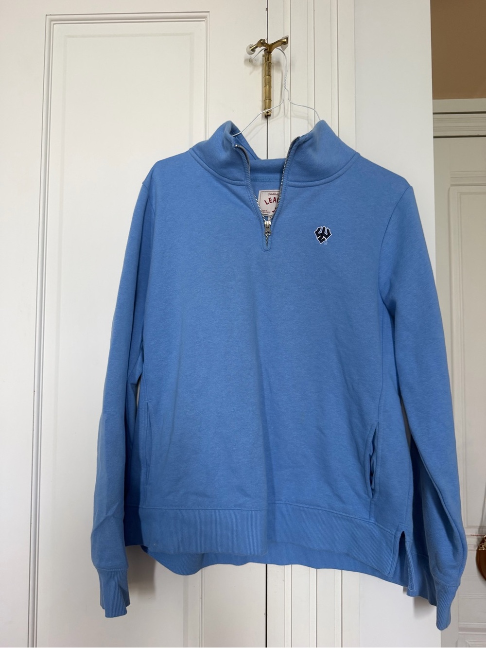 W & L Light Blue Quarter-Zip Pullover with logo